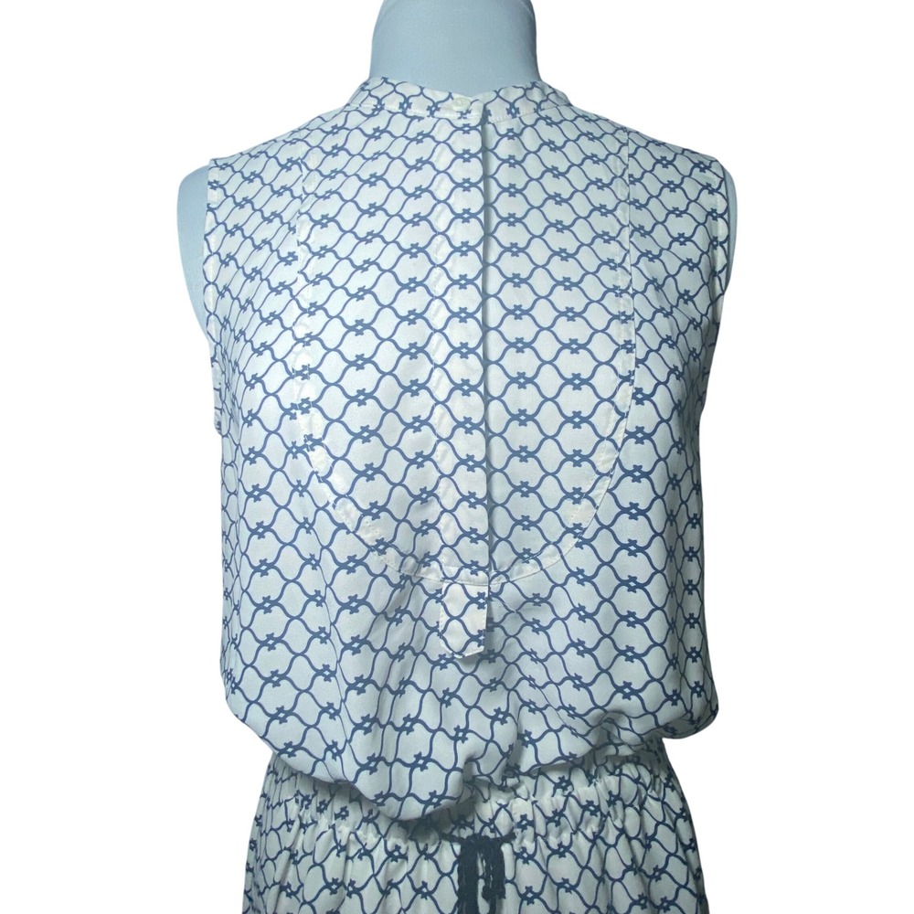 Collective Concepts Womens Navy White Geometric Boho Tassel Mini Dress - Picture 3 of 8